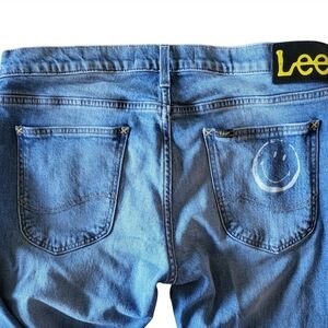 Lee X Smiley Face Men's Slim Fit Jeans Medium Wash Blue Size 32x32